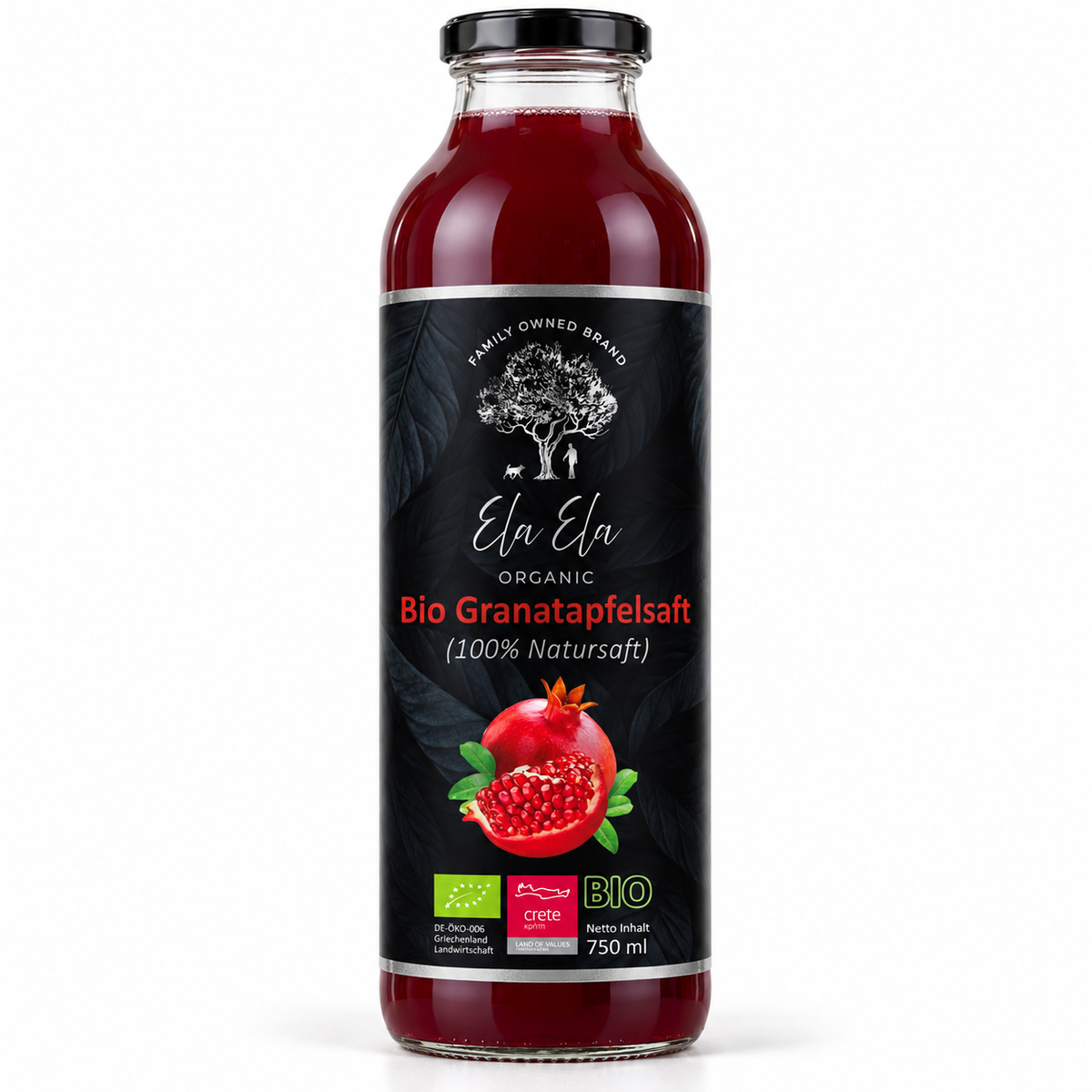 Bio-Granatapfelsaft 100 % aus Kreta 750 ml